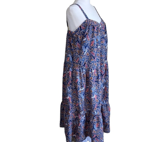 Knox Rose Pleated Midi Sundress in Blue and Orange - Picture 5 of 16